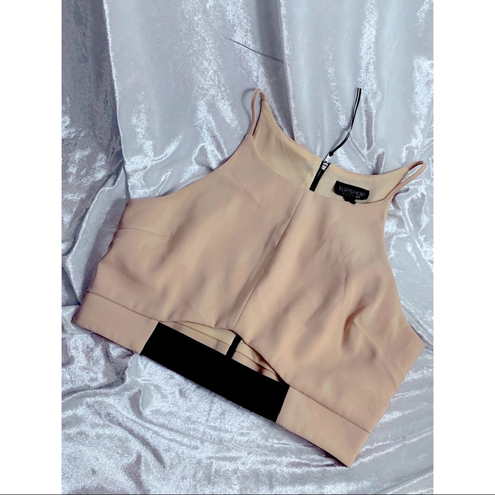 TOPSHOP crop top size 4 cream and black